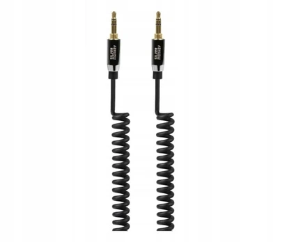 Garso kabelis Silver Monkey Jack 3,5 mm–Jack 3,5 mm, spiralinis, 1 m