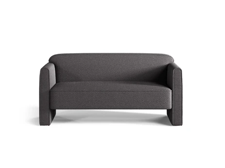 Boucle Sofa, "Abby", 2 Seats, 140x80x69, Graphite