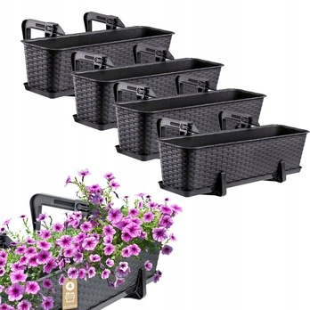 4x Balcony Box 60cm antracito rankenos