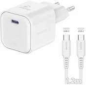 Swissten Travel Charger GaN USB-C 35W PD + Data Cable USB-C - USB-C 1.2m kaina