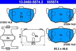 ATE 13.0460-5874.2 Brake pad set