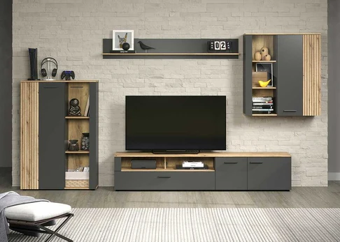 TV stovas Esteban antracitas / ąžuolas