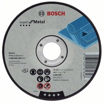 Bosch Pjov.diskas, lenktas 230x22,2x2,5mm, metalui