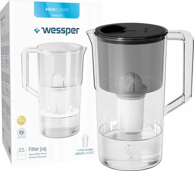 Filtro ąsotis Wessper AquaClassic Basic 2,5L juodas