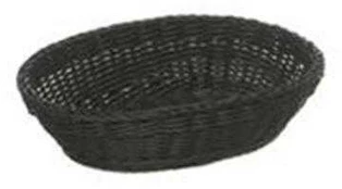 Multi Brødkurv 32x23x7 cm Oval Kraftig flet PP Sort,1 stk