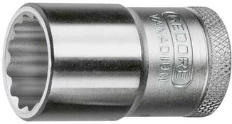 GEDORE Top 1/2" 12-kant 19mm, længde 40mm, vanadium stål 31CrV3, forkromet