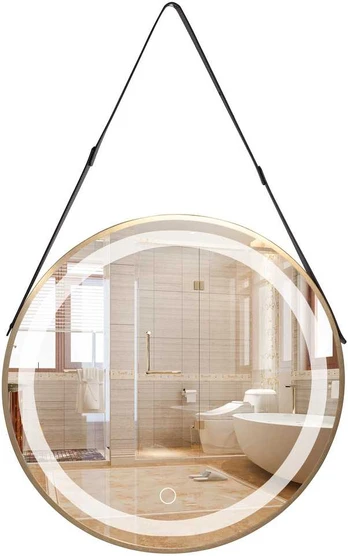 Veidrodis Luma LED, Brushed Gold, 60 cm