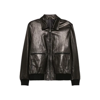Odinė striukė vyrams, Juoda, Leather jacket