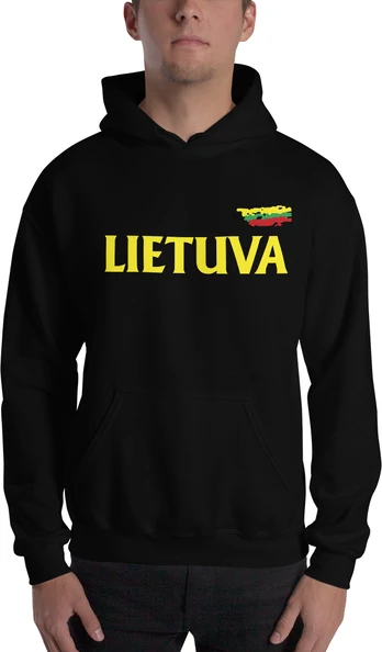 Superfanas Juodas Džemperis Lietuva, Dydžiai: S