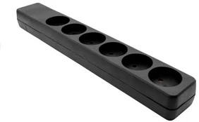MicroConnect Danish Power Strip 6-way Juodas