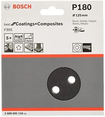 Bosch Šlif.pop,akmeniui,PEXGEX D=125mm,K180,5 vnt.