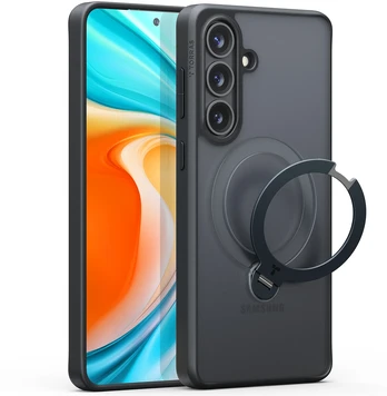 Dėklas Torras Ostand Q3 Spin, obsidian juodas – Samsung Galaxy S26