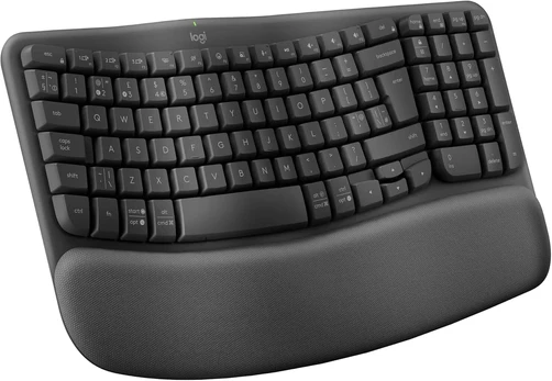 Logitech Wave Keys belaidė ergonominė klaviatūra - Graphite, skandinaviškas Qwerty išdėstymas