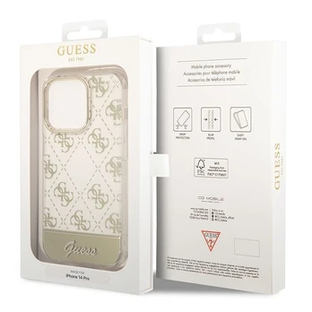 Dėklas Guess Pattern Script GUHCP14XHG4MHG iPhone 14 Pro Max Auksinis