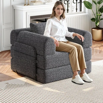 Chenilės sofa-lova, plieno rėmas, laikymo skyrius, 1 vnt