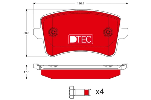 TRW GDB1765DTE Brake pad set