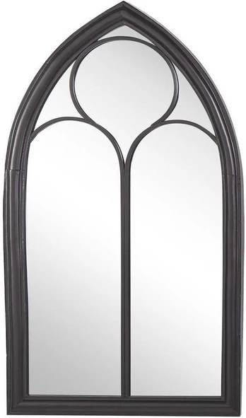 Beliani Sieninis veidrodis TRELLY 62 cm 113 cm metalinis juodas