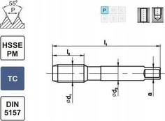 „Fanar THREAD G 1/8 "DIN5157 / 2-P HSSE-PM HRC40 TICN