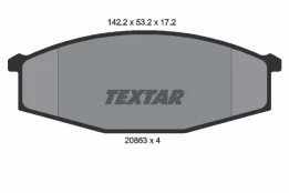 Stabdžių trinkelių rinkinys, diskinis stabdys TEXTAR 2086301 kaina