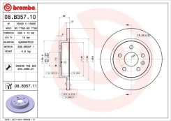 BREMBO 08.B357.11 Brake Disc kaina