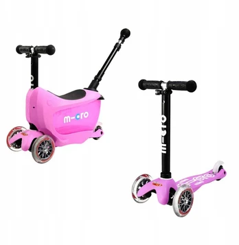 Rožinė Vaikiškas paspirtukas Micro Mini2go Deluxe Plus Rožinė