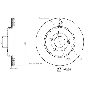Stabdžių diskas FEBI BILSTEIN 107224