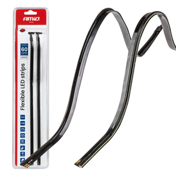 Paski led automobiliui boczne balta 2x30cm 12v amio-04575