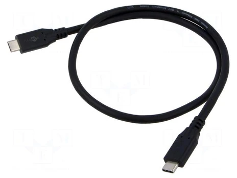 Cable | USB 4.0 | USB C plug,both sides | 0.5m | black | 20Gbps | PVC