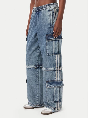 adidas Džinsai KQ6479 Mėlyna Oversize