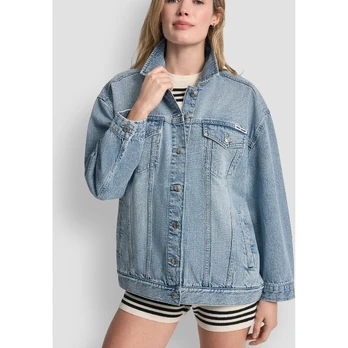 Džinsinis švarkas moterims, Mėlyna, High rise button front skirt