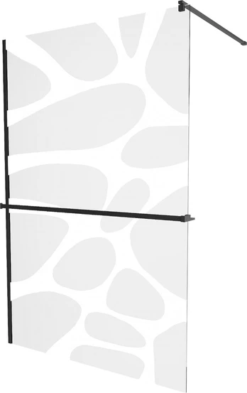 Dušo sienelė Mexen Kioto+ Walk-In, 70 cm x 200 cm, balta/juoda