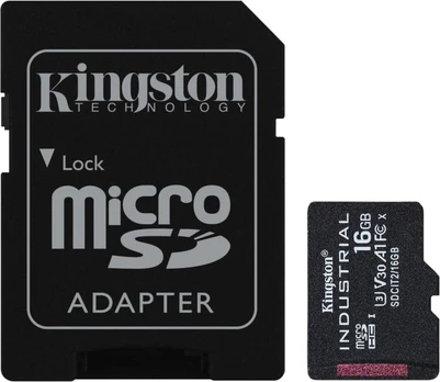 Kingston Technology 16GB microSDHC Industrial C10 A1 pSLC Card + SD Adapter