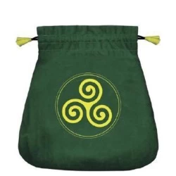 Celtic Triskel satininis žalias maišelis kortoms