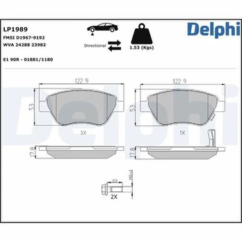 DELPHI LP1989 Brake pad set