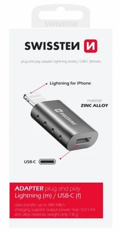 National Geographic Swissten Adapteris Lightning prie USB-C kaina
