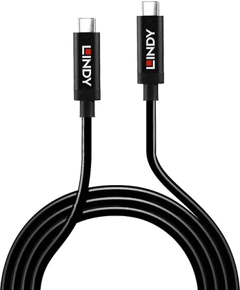 Kabelis Lindy USB-C - USB-C 3.2 Gen 2 USB-C, USB-C, 4 m, juoda