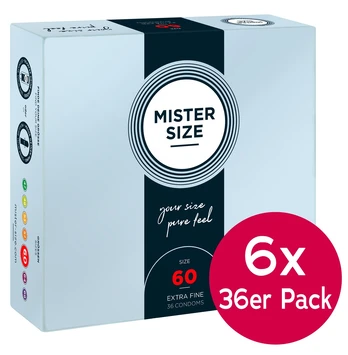 Mister Size 60mm 6xpack of36 Prezervatyvai
