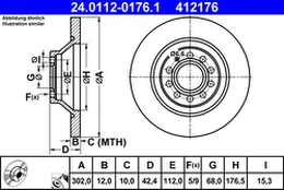 ATE 24.0112-0176.1 Brake Disc kaina