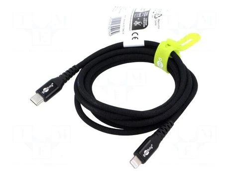 Cable | USB 2.0 | Apple Lightning plug,USB C plug | 2m | black | 60W