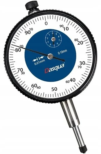 Indikatorinis matuoklis 0-10mm / 0,01mm su galiniu laikikliu Basic Dasqua