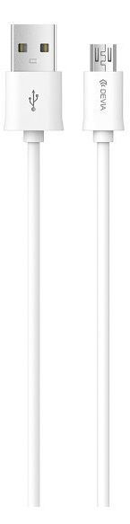 Devia cable Smart USB - microUSB 1,0 m 2,1A white kaina