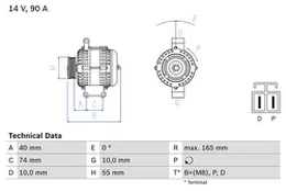 BOSCH 0 986 080 320 Kintamosios srovės generatorius