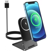Swissten Magnetic Wireless Charger Stand 15W (MagSafe compatible) kaina