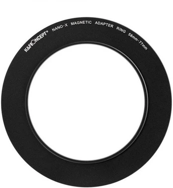 K&F Concept K&F 58-77mm Magnetic Filter Adapter Ring, Matte Black, Frame Thickness 2.16mm