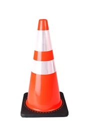 Signalinis kūgis su juodu pargrindu, 50cm