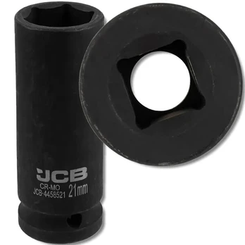 Jcb giluminis smūginis 1/2" Cr-mo 6-kampis 21mm lizdinis raktas