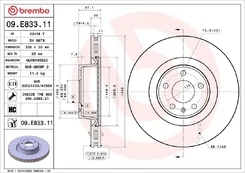 Stabdžių diskas BREMBO 09.E833.11 kaina