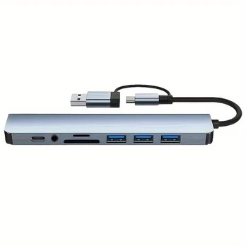 8-in-1 USB-C Hub Multiport Adapteris su 4 USB-A prievadais