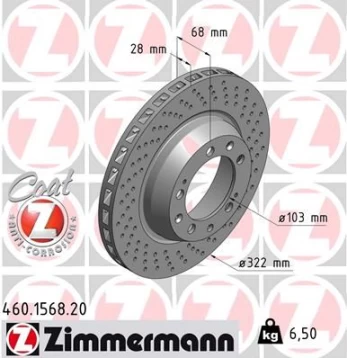 Stabdžių diskas ZIMMERMANN 460.1568.20