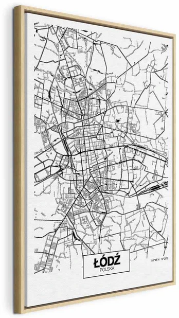 Artgeist Paveikslas - City Plan: Lodz (1 Part) Vertical